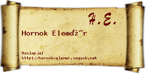 Hornok Elemér névjegykártya