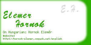elemer hornok business card