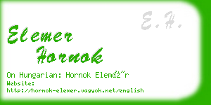 elemer hornok business card